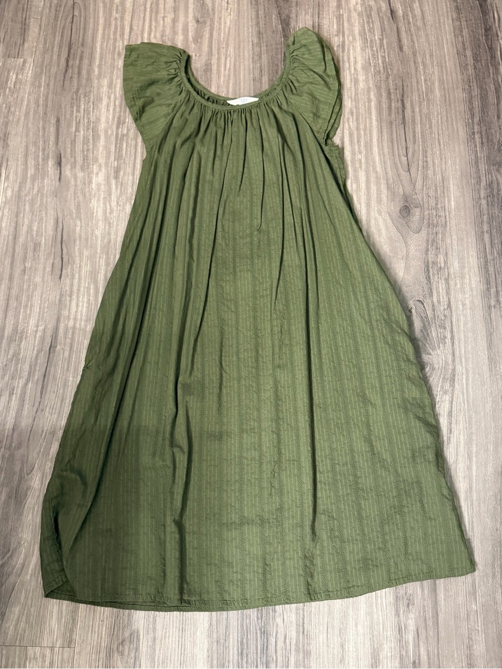‼️6/$12‼️ Time and Tru Olive Green Flutter Sleeve Casual Dress